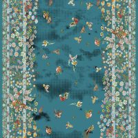 فرش ماشینی 700 شانه طرح باغ پرندگان